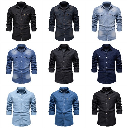 Herren jeanshemd denim - jeanshemd,