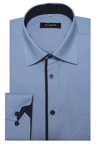 Huber patch hemd - hemd, mittelblau