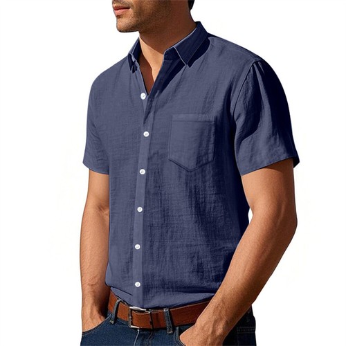Herren kurzarm leinen optik - herren, leinen-optik