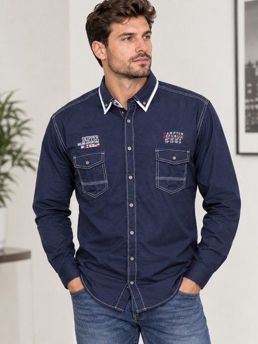 Herrenhemd babista marineblau - herrenhemd,