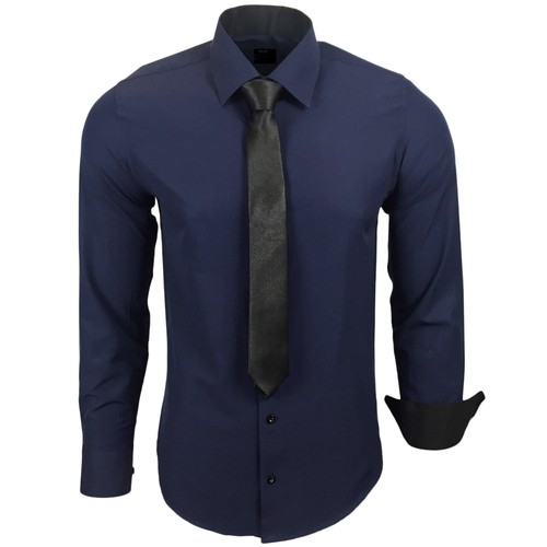 Herren kontrast hemd - kontrast,