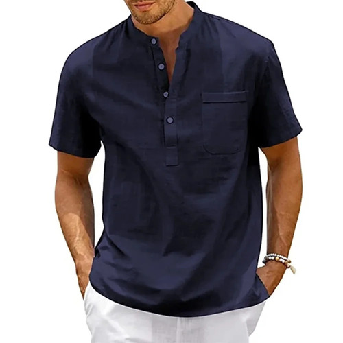 Herren henley kurzarm sommer - kurzarm,